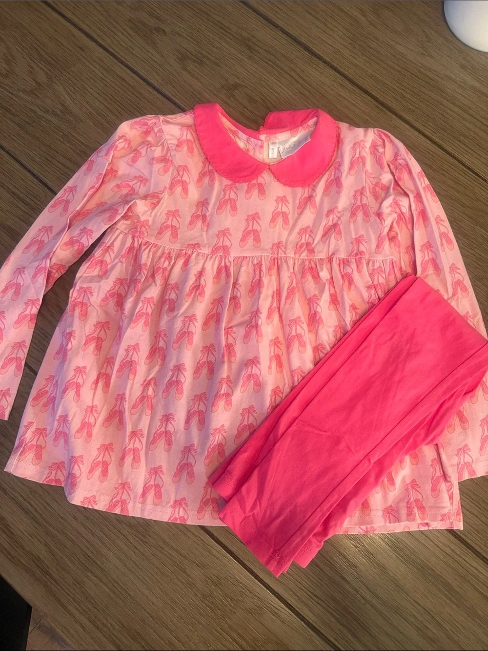 Rachel Riley Pink Ballet Slipper Legging Set - Light & Bright Pink